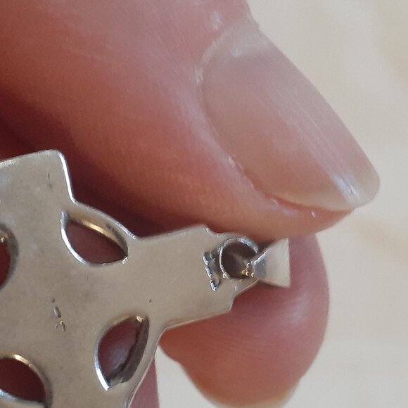 Vintage 925 Silver Celtic Cross Pendant - Picture 5 of 6